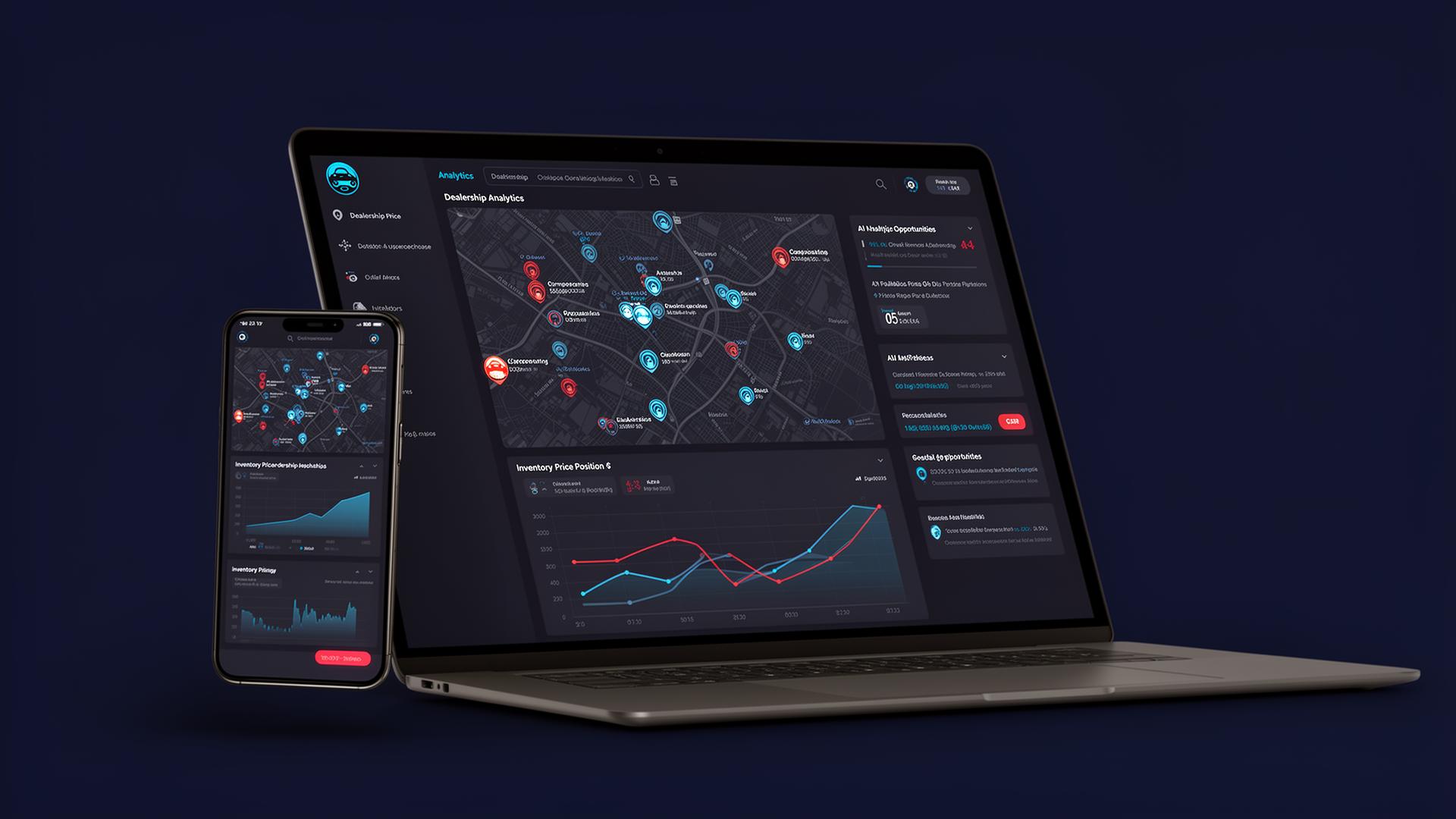 Auto Dealer Insight dashboard on laptop and phone